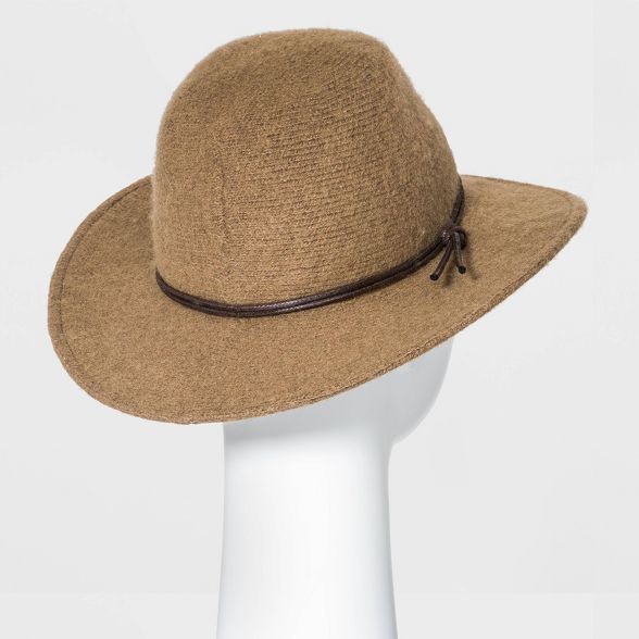 Women's Knit Fedora Hat - Universal Thread™ Taupe | Target