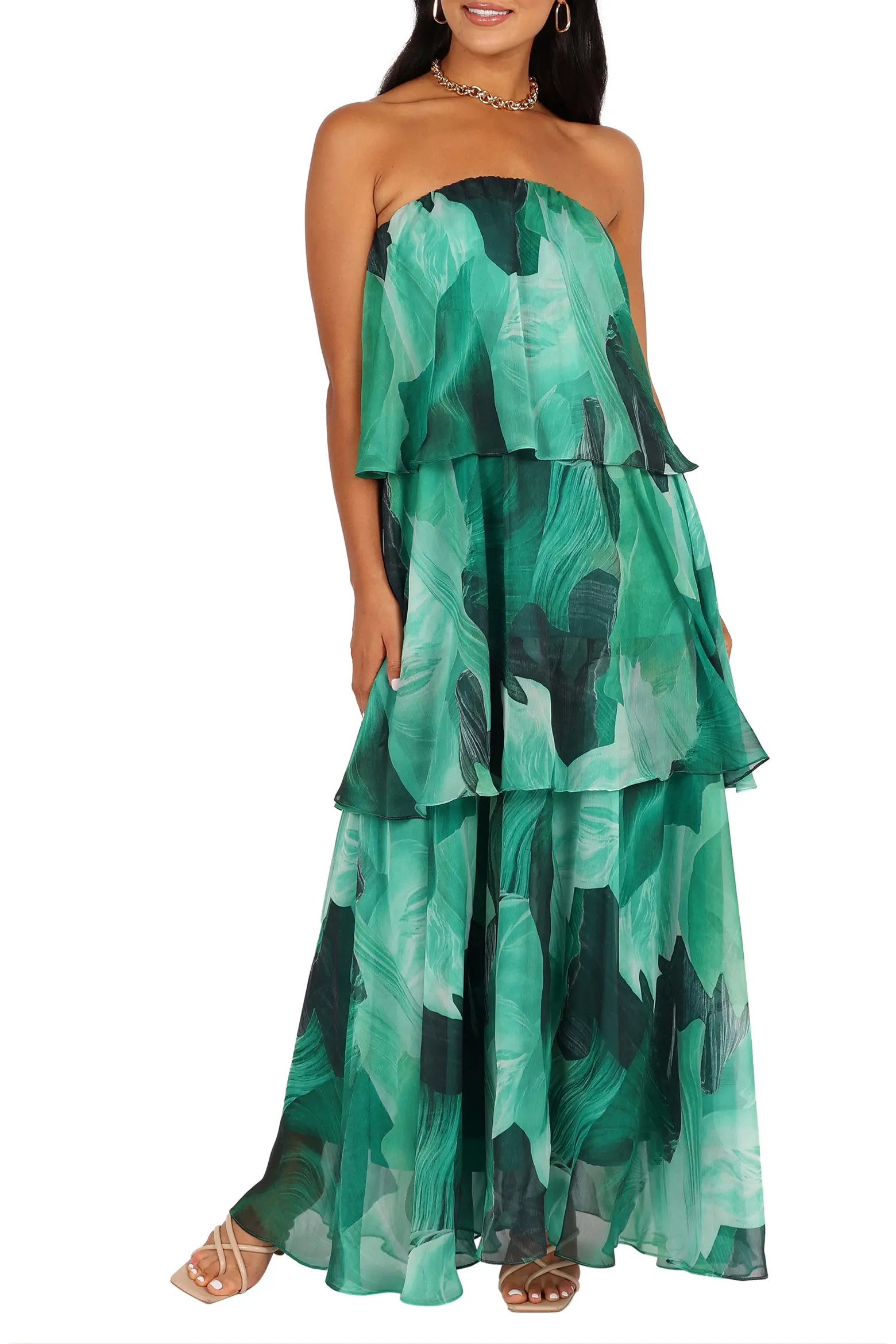 Bloom Strapless Tiered Chiffon Maxi Dress (Women) | Nordstrom | Nordstrom