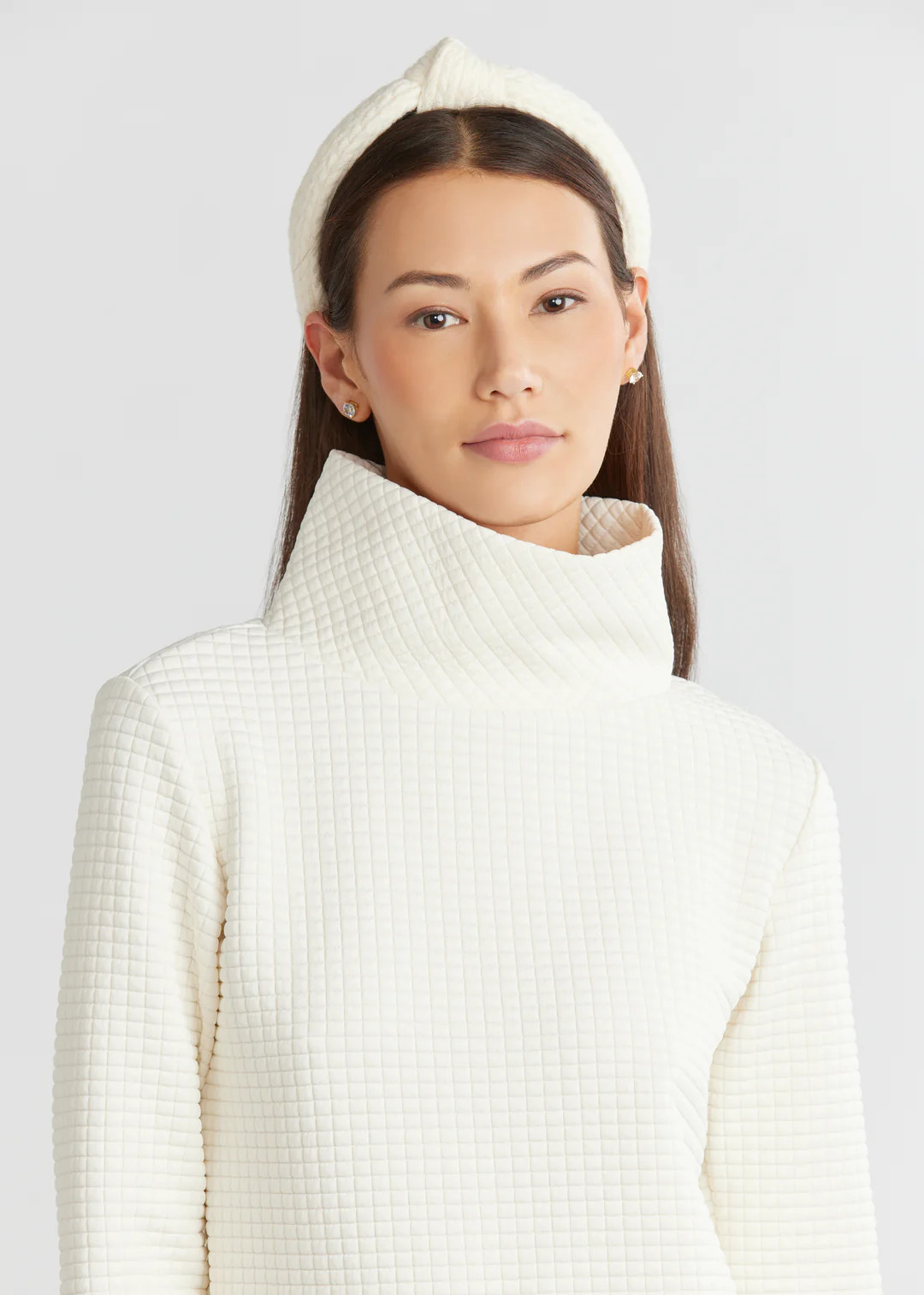 Park Slope Turtleneck in Waffle (Cream) | Dudley Stephens