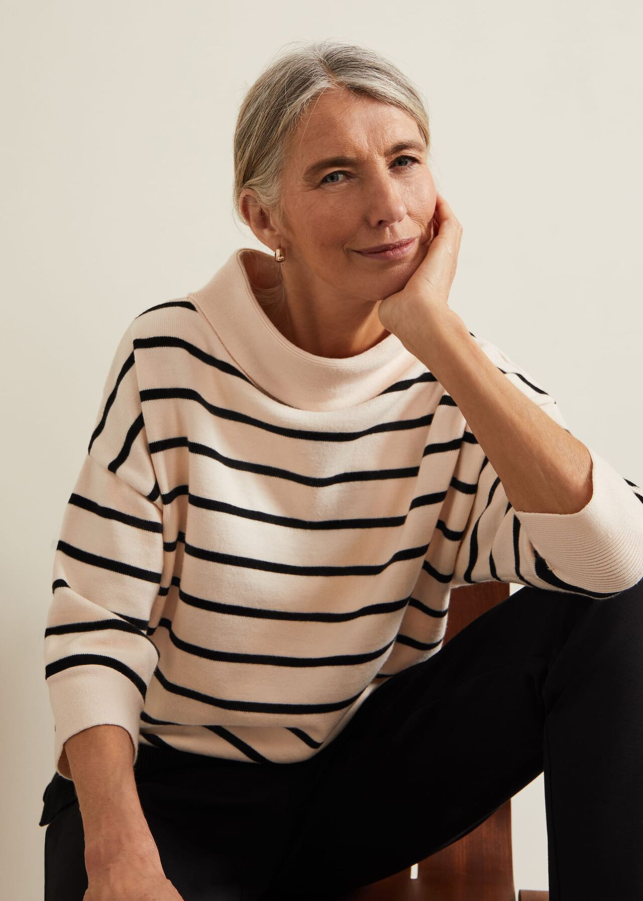 Salima Stripe Funnel Neck Jumper | Phase Eight (UK)