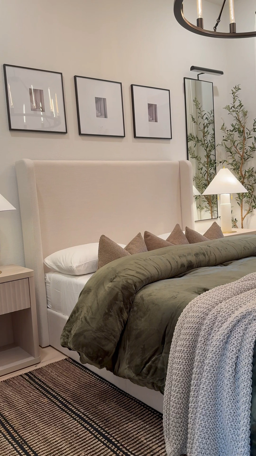 ✨ Here’s another curation of our guest room, with all the details you’ve been asking for!

The rug is an 8x10, and the bed is a queen—this time I went with queen-sized bedding since the frame sits lower than our previous canopy. I kept the mattress at a max of 12 inches to preserve the headboard’s proportions without it feeling overtaken.

The chandelier comes with bulbs, but I swapped them for T300 long lights to give a more elevated look. The frames are spaced 4.5 inches apart for balance.

✨ Want these pieces? I’ve linked the exact items for easy shopping!

#LTKSaleAlert #LTKHome #LTKStyleTip