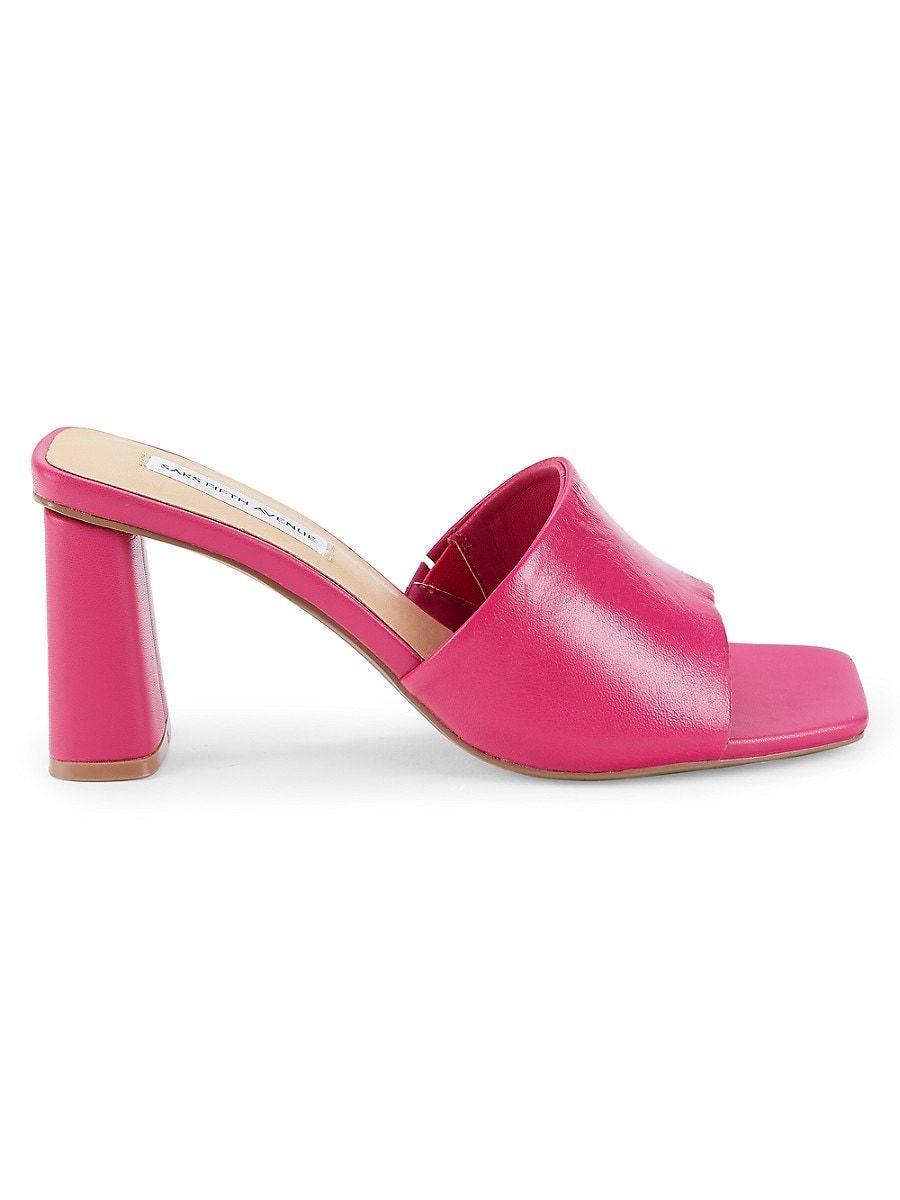 Saks Fifth Avenue Women's Taylor Leather Block-Heel Sandals - Pink - Size 6 | Saks Fifth Avenue OFF 5TH (Pmt risk)