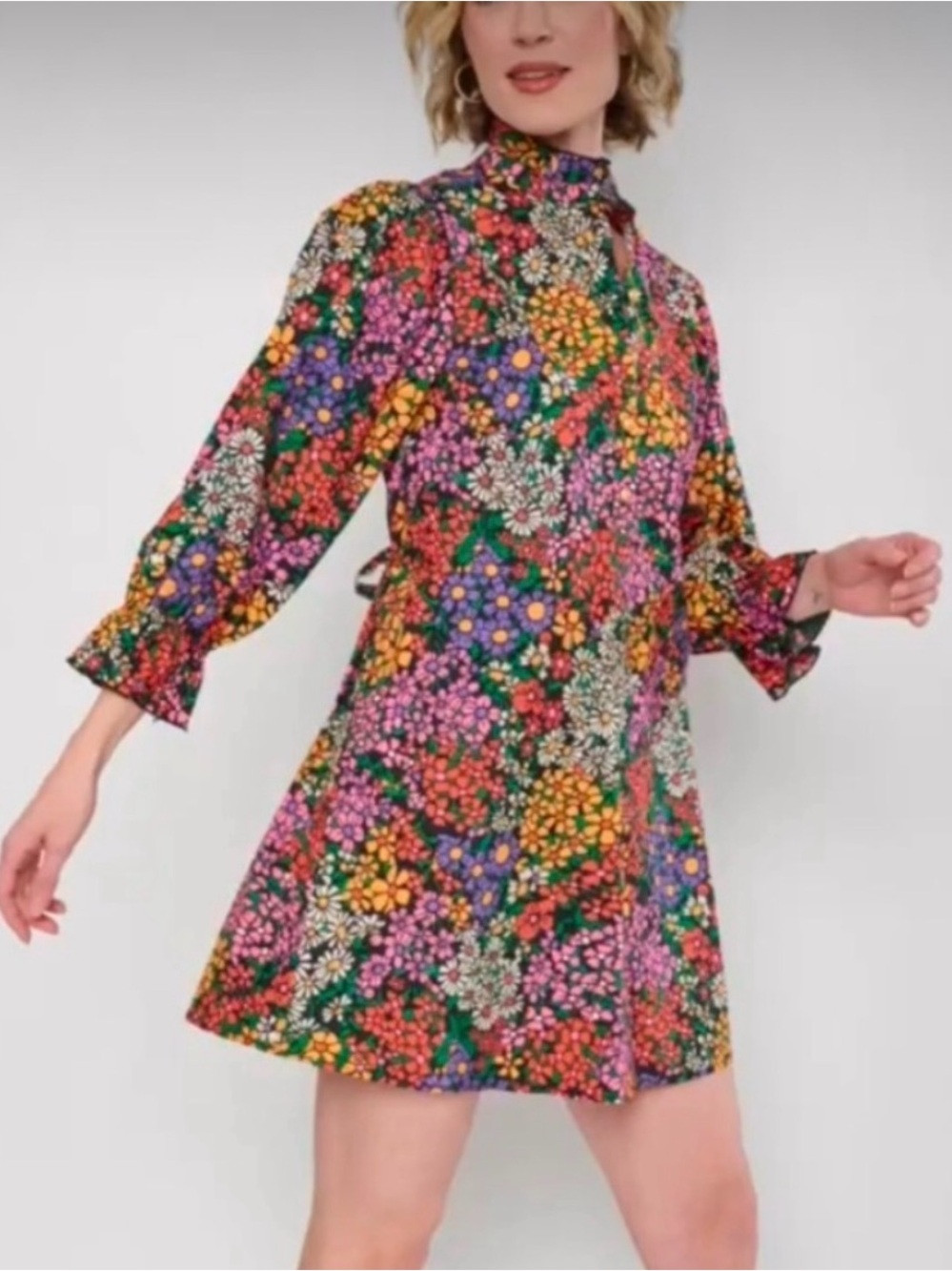 Flora Bea Adelina Dress in Colorful Poppins Floral Print Women's Medium | Poshmark