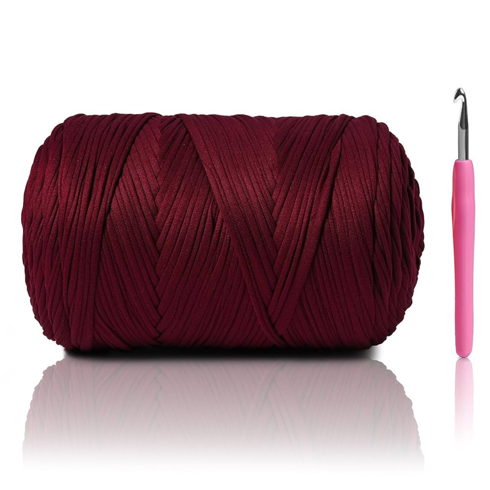 800G（228YDS） Tshirt Yarn for Crocheting，Chunky T-Shirt Yarn for Beginner Crochet Bags，Bas... | Amazon (US)