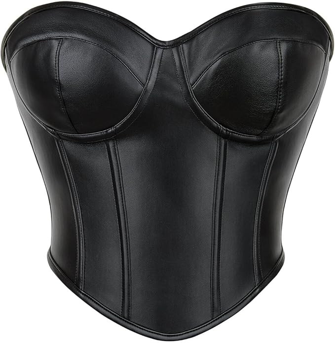 SHYMMUO Women's Corset Tops Sexy Bustier Crop Top Summer Going Out Strapless Waist Belt Bra | Amazon (US)