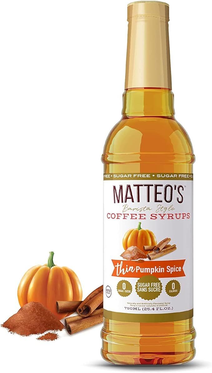 Matteo's Sugar Free Coffee Flavoring Syrup, Pumpkin Spice, Delicious Coffee Syrup, 0 Calories, 0 ... | Amazon (CA)