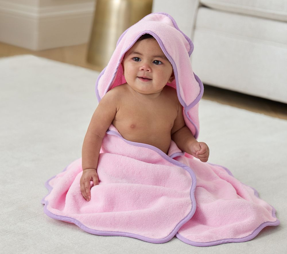 Stoney Clover Lane Cherry Scallop Baby Hooded Towel | Pottery Barn Kids
