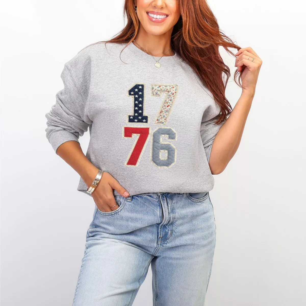 1776 Stacked Faux Patchwork - Women's Graphic Sweatshirt | Target