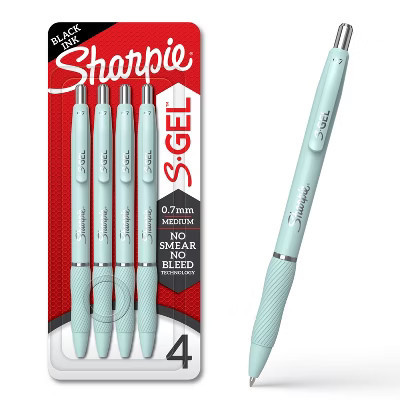 Sharpie 4pk S-Gel Pens Ocean Fog Barrel 0.7mm Tip Black Ink | Target