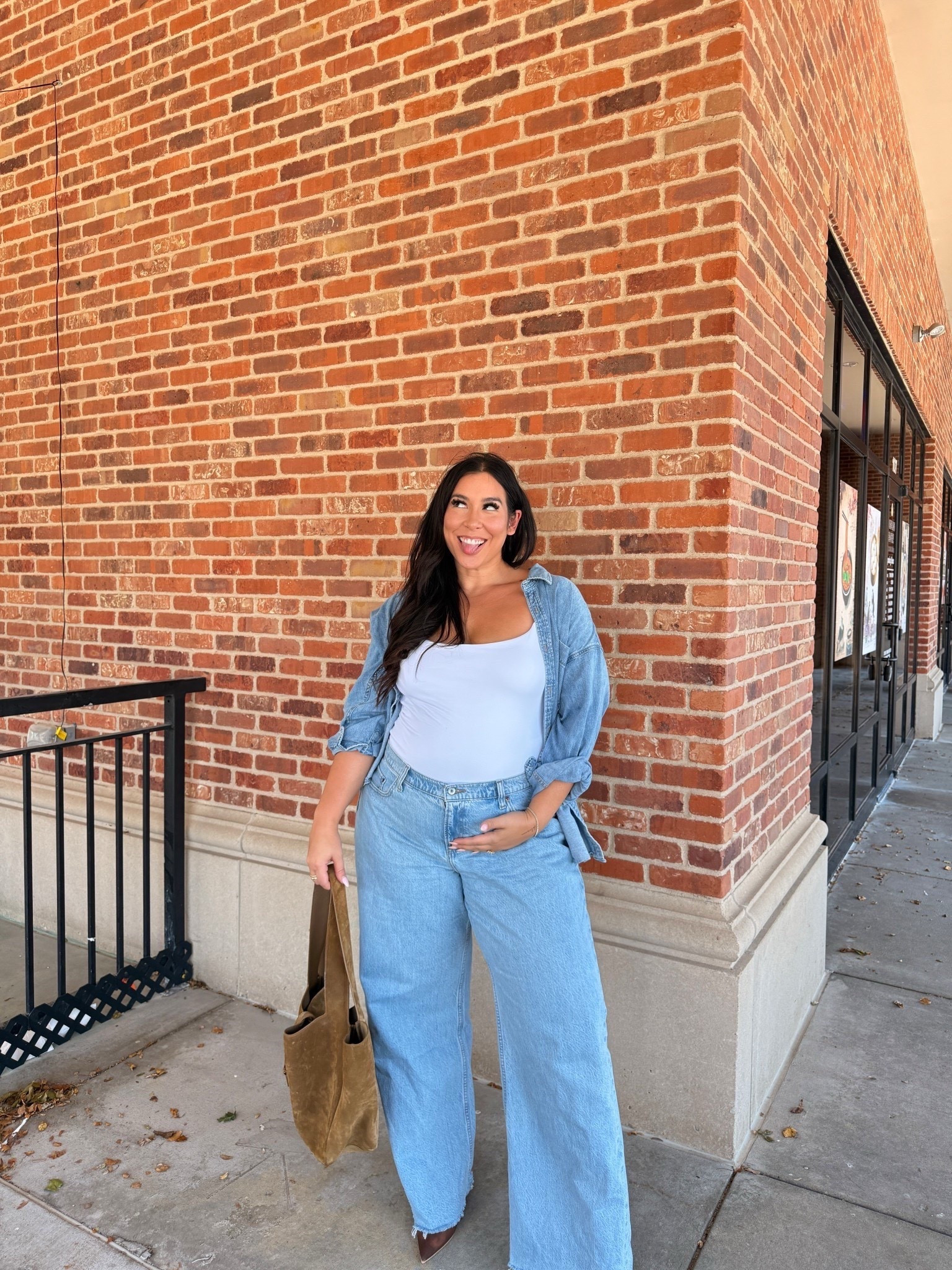 Midsize OOTD - use code AFBONNIE - size 33 jeans and size XL jacket and top - - - midsize style, midsize fashion, denim on denim, baggy jeans, mom outfit

#LTKSeasonal #LTKHoliday #LTKMidsize