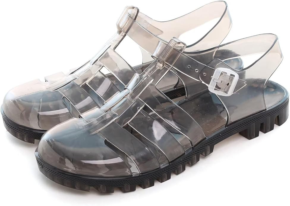 Hee grand Crystal Jelly Heel Sandals for Women Summer Beach Jelly Shoes | Amazon (US)