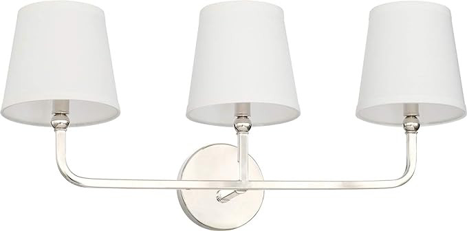 Capital Lighting 119331PN-674 Dawson Decorative White Fabric Stay-Straight Shades Bath Vanity Wal... | Amazon (US)