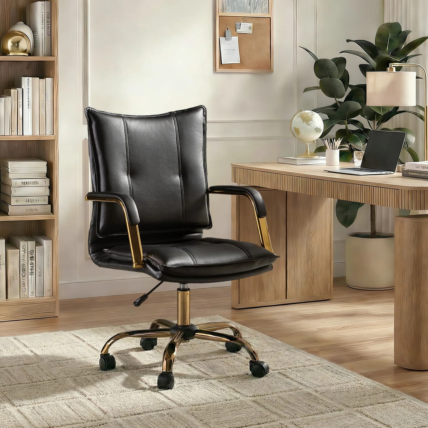 Kelly Clarkson Home Lundgren Faux Leather Task Chair with Padded Arms & Reviews | Wayfair | Wayfair North America