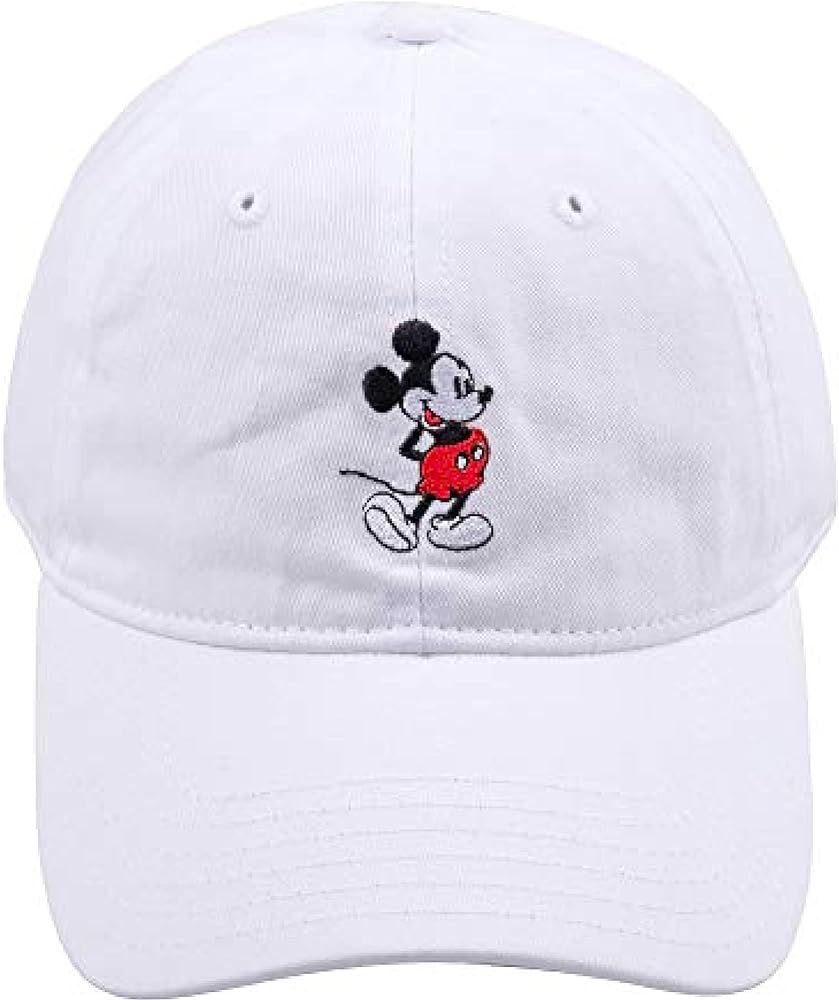 Disney Mickey Mouse Embroidered Cotton Adjustable Dad Hat with Curved Brim | Amazon (US)