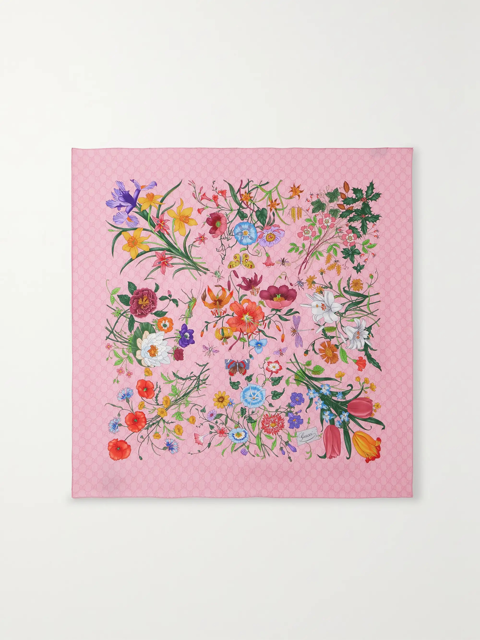 Floral-print silk-twill scarf | NET-A-PORTER (US)