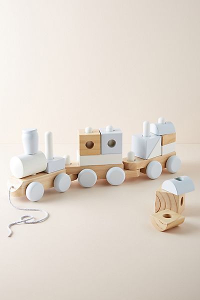 Wooden Block Train Toy | Anthropologie (US)
