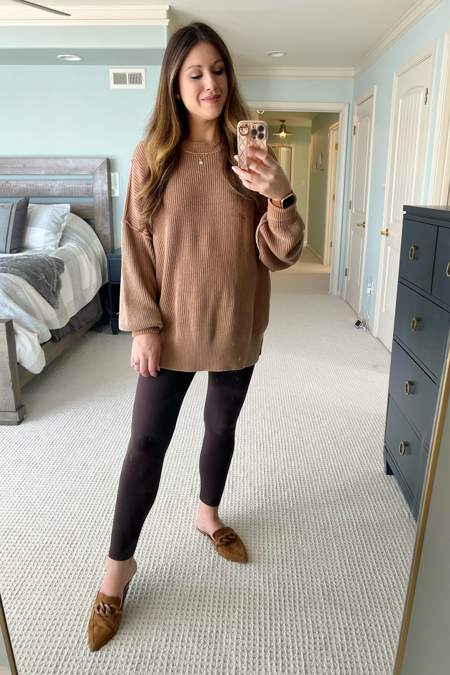 Pregnancy style, pregnancy outfit idea, pregnancy look, bump style, LTK bump, vanilla girl aesthetic, Kate spade wife, amazon leggings, brown leggings, tan sweater, neutral aesthetic, wardrobe basics, brown Uggs, suede mules, cozy vibes, trendy shoes, neutral clothes, oversized sweater, cozy looks, spring outfits, pregnancy ootd, pregnant, 34 weeks pregnant#LTKSale 


#LTKbump #LTKstyletip #LTKFind