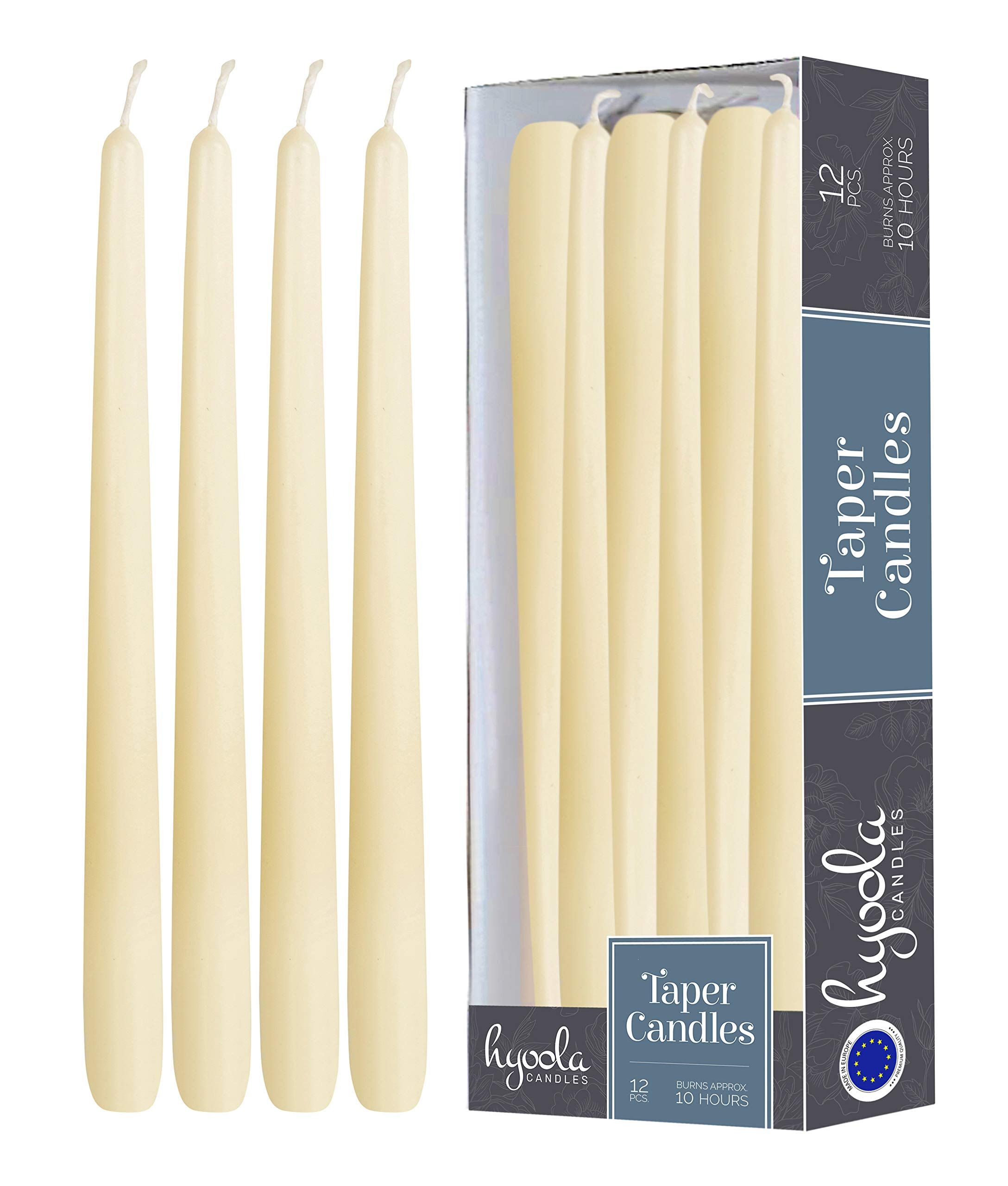 12 Pack Tall Taper Candles - 12 Inch Woolwhite Dripless, Unscented Dinner Candle - Paraffin Wax w... | Amazon (US)