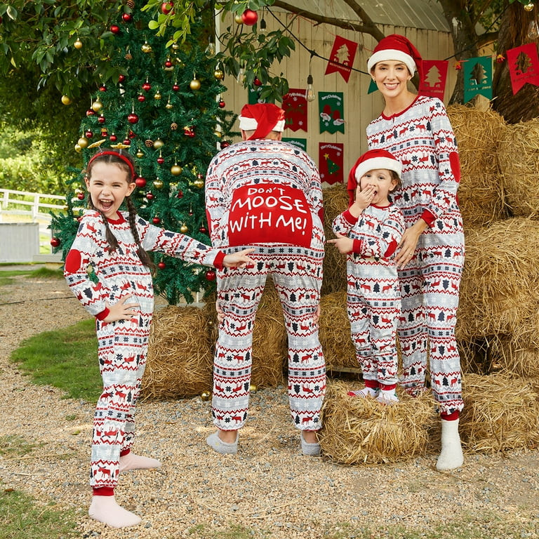 PatPat Christmas Pajamas Matching Family Outfits Pajamas for Women Baby Jumpsuit with Santa Hat S... | Walmart (US)
