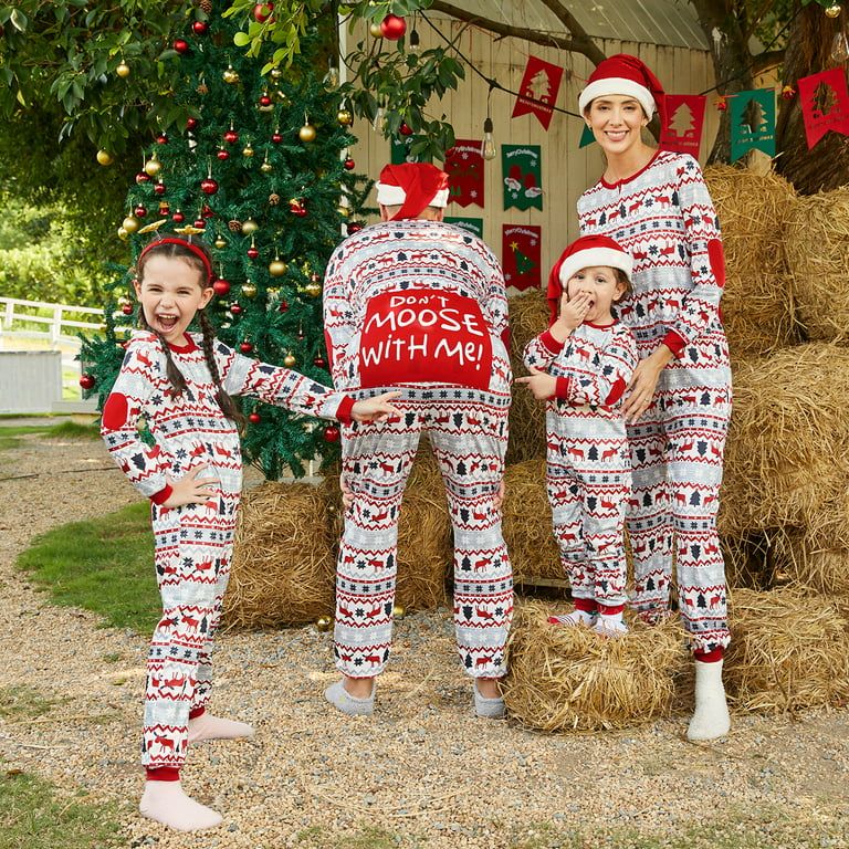 PatPat Christmas Pajamas Matching Family Outfits Pajamas for Women Baby Jumpsuit with Santa Hat S... | Walmart (US)