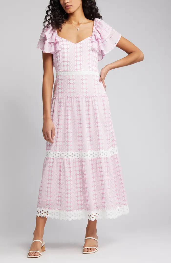 Naomi Embroidered Ruffle Dress | Nordstrom