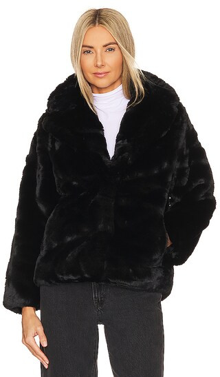 Milly Faux Fur Jacket in Noir | Revolve Clothing (Global)