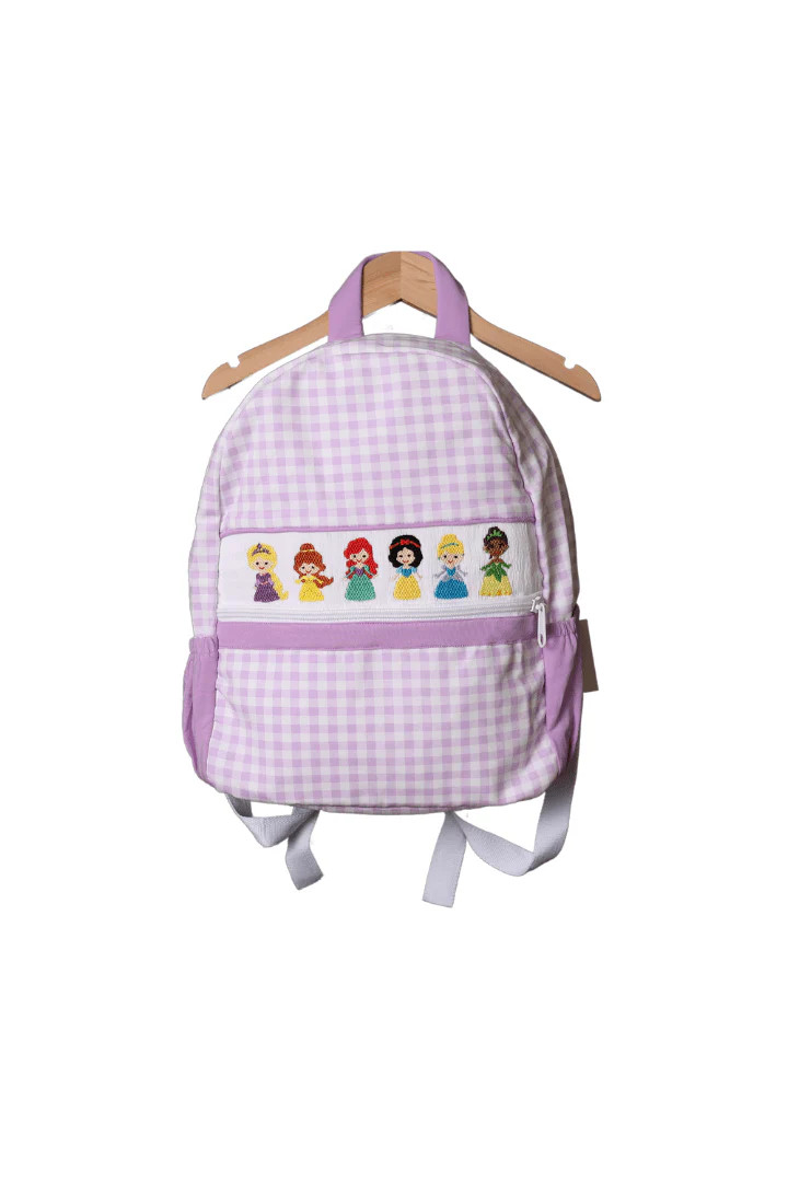 Smocked Princess Purple Gingham Backpack | The Smocked Flamingo