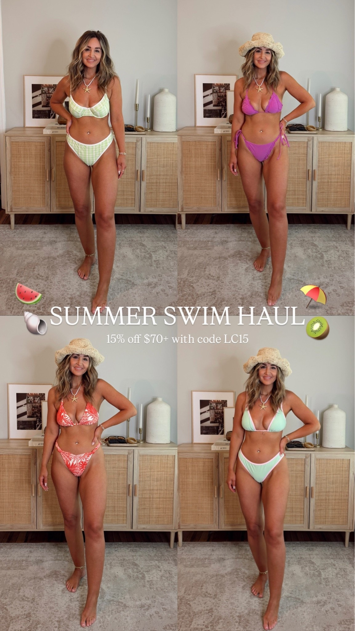 vacation swim haul 👙 15% off with $70+ with code LC15 // im wearing a size M in almost everything, could size down to a S in the bottoms in the blue + pink checkered swimsuit. swimwear, spring break, vacation @Cupshe

#LTKSwim #LTKTravel