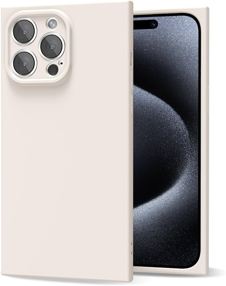 oakxco for iPhone 15 Pro Phone Case Silicone Square Rectangle Edge, Soft Rubber Cute Girly Aesthe... | Amazon (US)