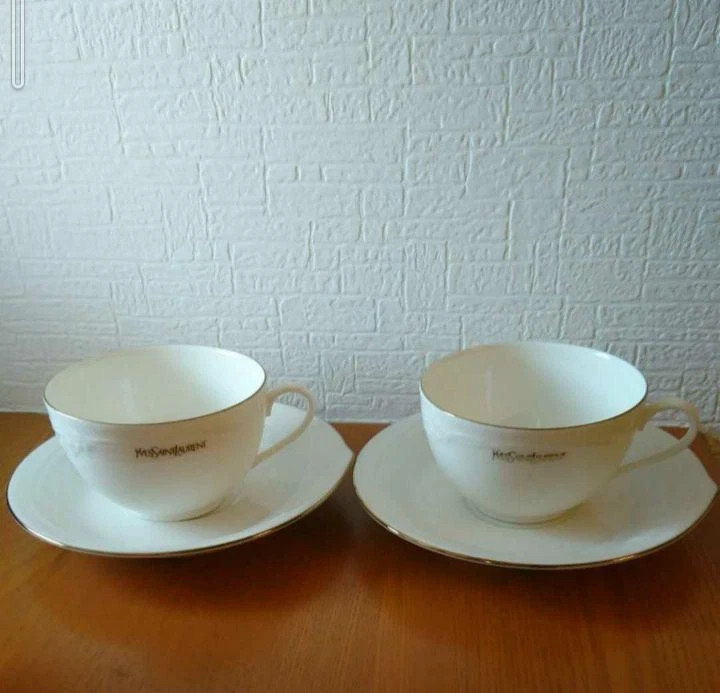 Yves Saint Laurent White Cup Saucer Set Of 2  | eBay | eBay US