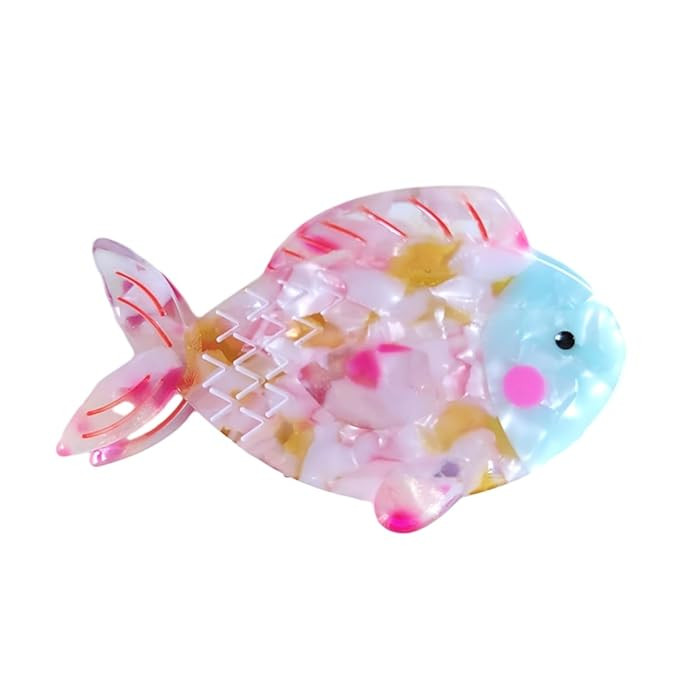 Cute Fish Hair Clip,Acetate Claw Clips,Hair Clips for Women,Pink | Amazon (US)