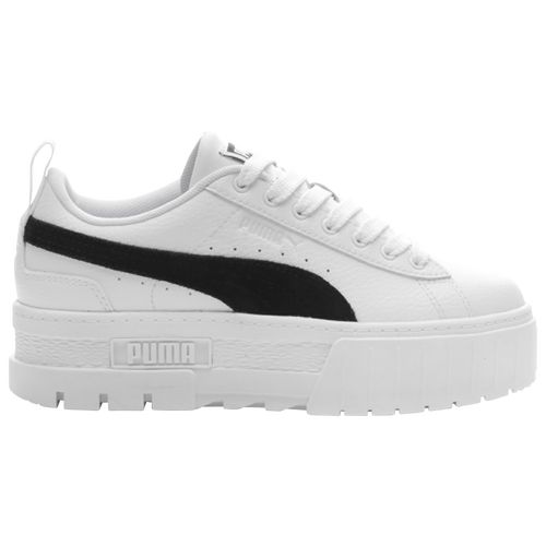 PUMA Mayze - Girls' Grade School Basketball Shoes - White / Black, Size 4.0 | Eastbay