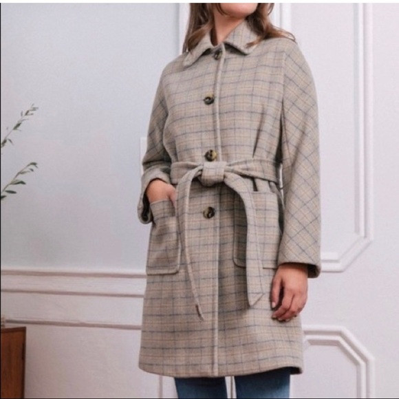 NWT Gal Meets Glam Hadley Wool Plaid Coat. XS | Poshmark