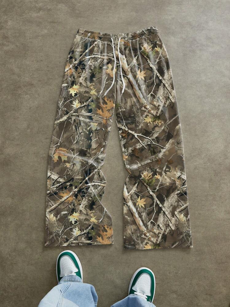 Manfinity Roghcode Men's Baggy Straight Leg Sweatpants, Going Out Vintage Long Baggy Sweatpants, For Husband, Boyfriend Gifts, For Rave | SHEIN