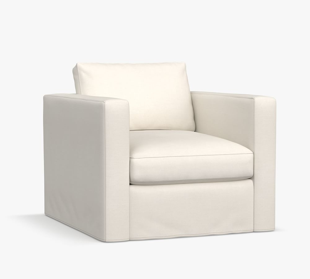 Jake Outdoor Slipcovered Swivel Lounge Chair | Pottery Barn (US)
