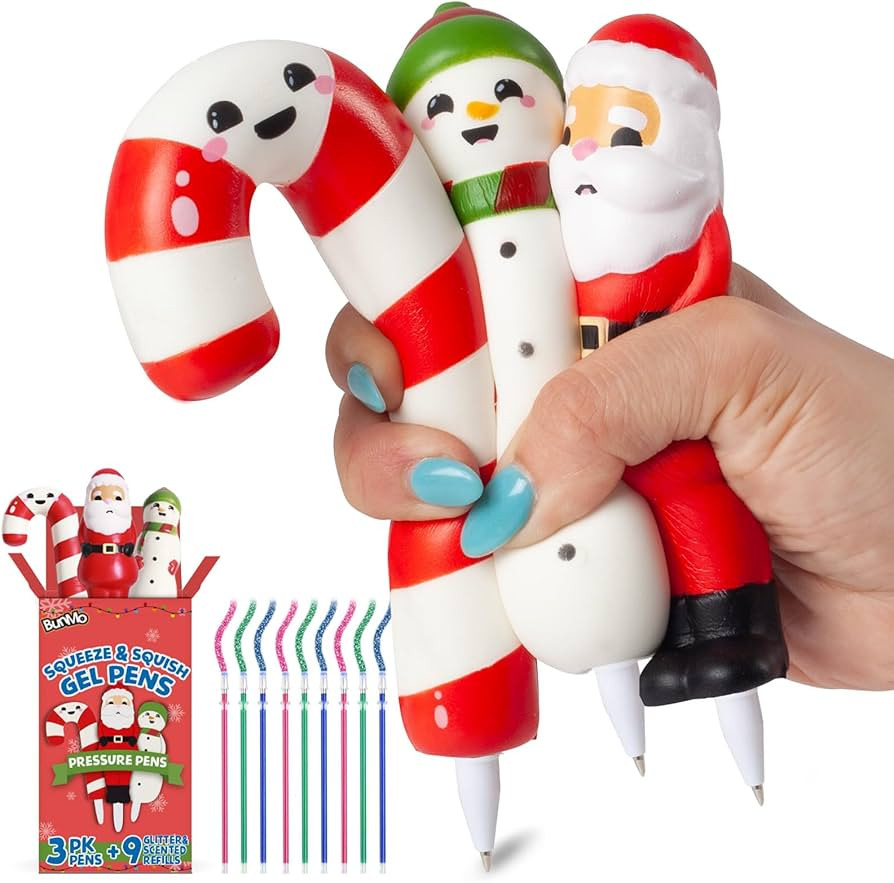 BUNMO Christmas Stocking Stuffers - Squishy Christmas Pens 3pk - Cute Stocking Stuffers for Kids ... | Amazon (US)