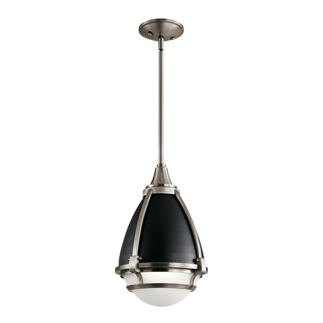Kichler Ayra Classic Pewter Modern/Contemporary Etched Glass Teardrop Hanging Pendant Light | Lowe's
