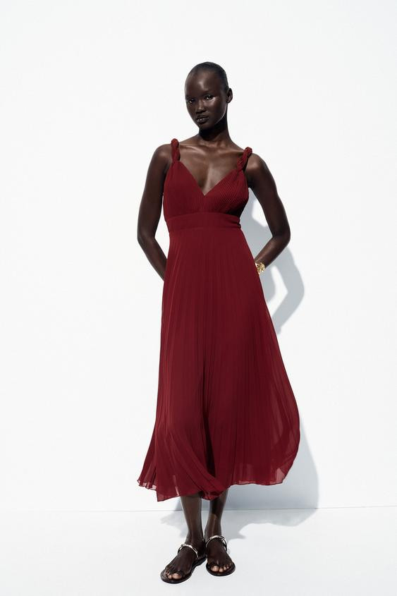 PLEATED MIDI DRESS | Zara US