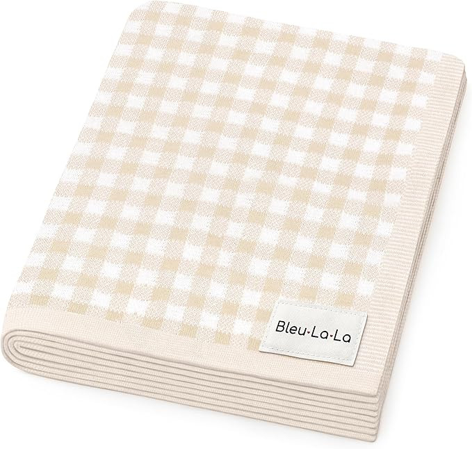 Checkered Baby Blanket Swaddle - 100% Soft Cotton Quilt Swaddling Stroller Blanket for Nursery Be... | Amazon (US)
