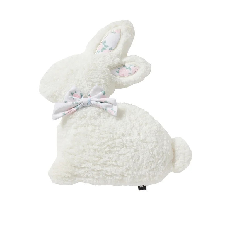 My Texas House 14" x 16" Ivory Sherpa Bunny Shaped Toy Pillow | Walmart (US)