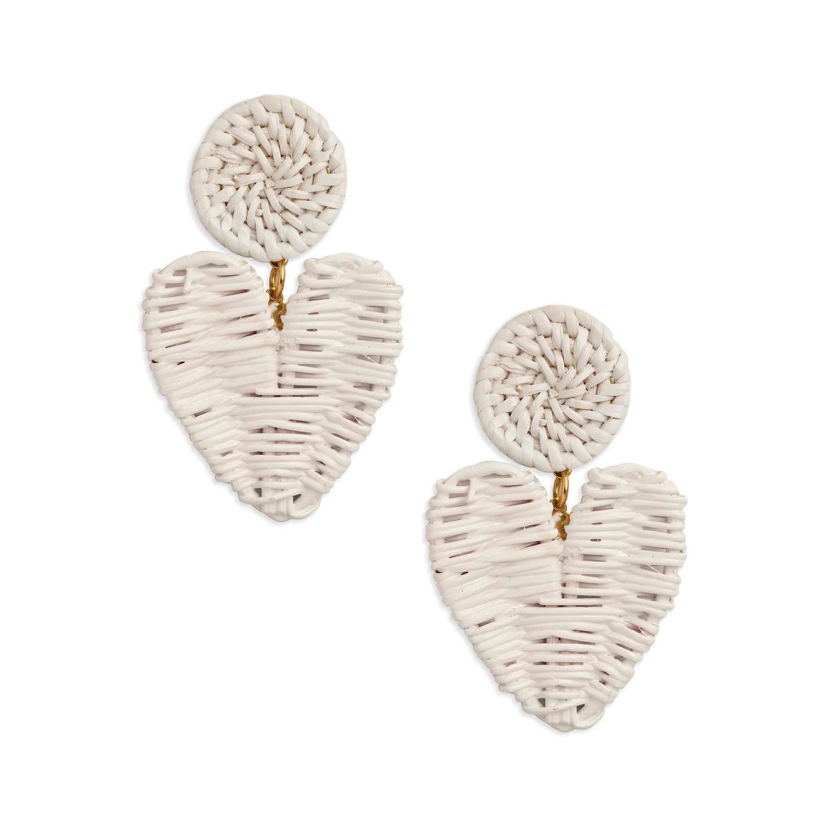 Hyacinth Rattan Heart Earrings | Neely Phelan
