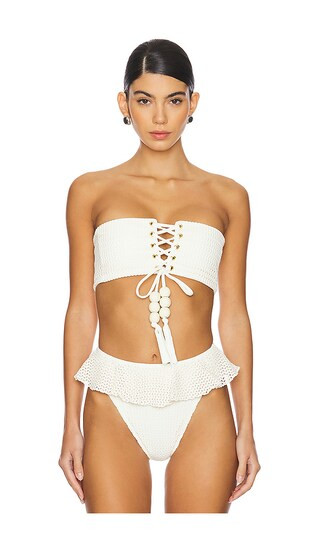 Corset Bikini Top in Bone Crochet | Revolve Clothing (Global)