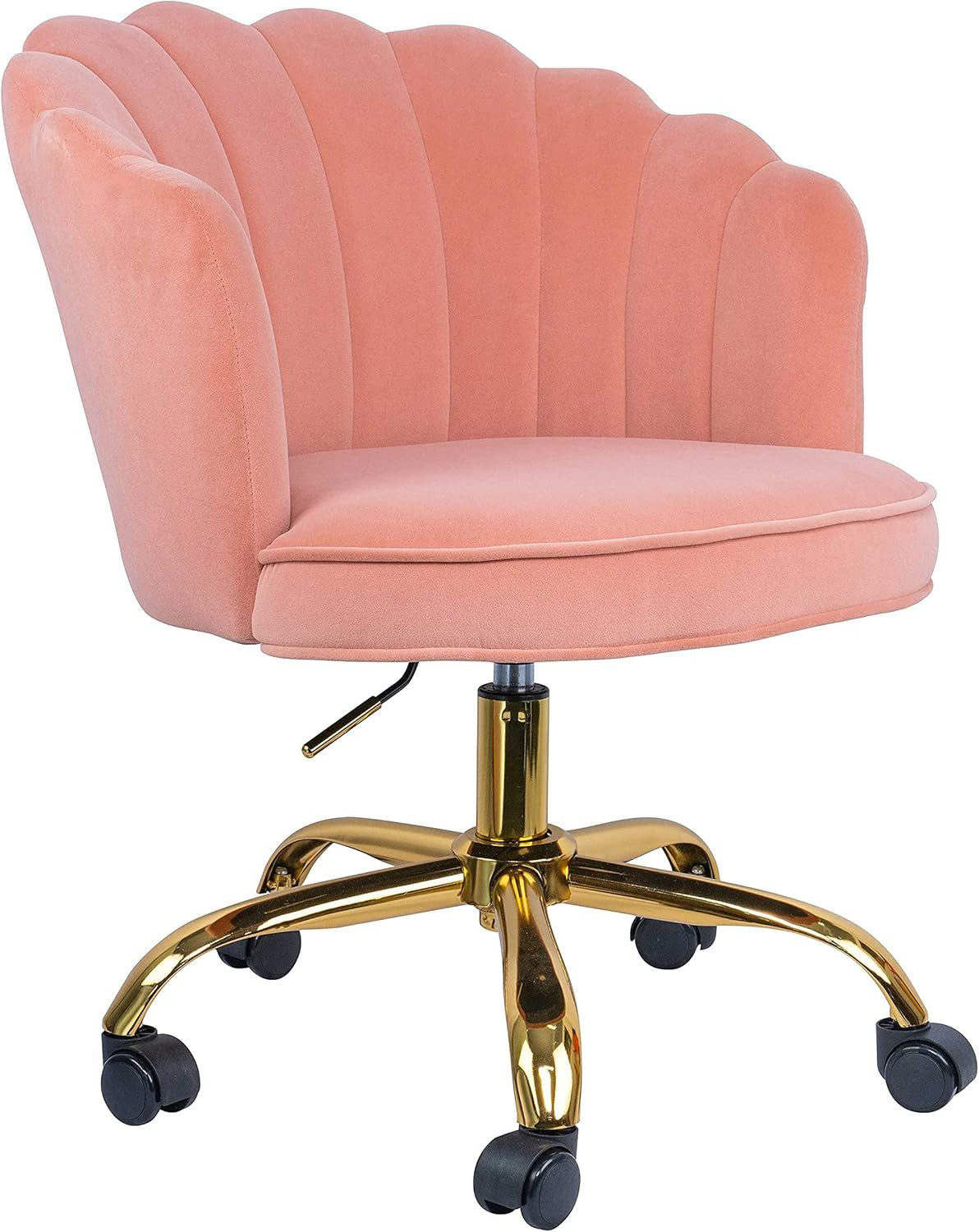 MOJAY Modern Home Office Chair Upholstered Velvet Swivel Chair with Arms and Back for Adjustable ... | Amazon (US)