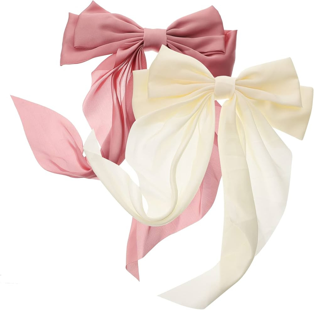 FRCOLOR 2 Pçs Fita De Grampo De Cabelo Grande Rosa Meninas Laços De Cabelo Rabo De Cavalo Fita ... | Amazon (BR)