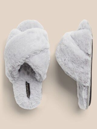 Faux-Fur Crossover Slipper | Banana Republic Factory