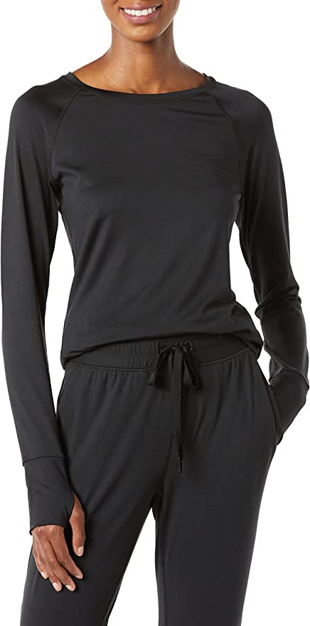 Amazon Essentials Women's Brushed Tech Stretch Long-Sleeve Crewneck Shirt (Available in Plus Size... | Amazon (US)
