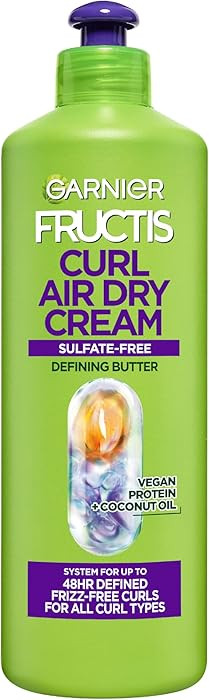 Garnier Fructis Curl Nourish Air Dry Cream XL Leave In Conditioner, Curl Defining Cream with Mois... | Amazon (US)