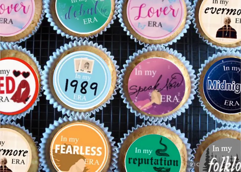 Taylor Swift ERAS Cupcake Toppers , Edible Cupcake Toppers , Taylor Swift Eras ,swiftie Bday With... | Etsy (US)
