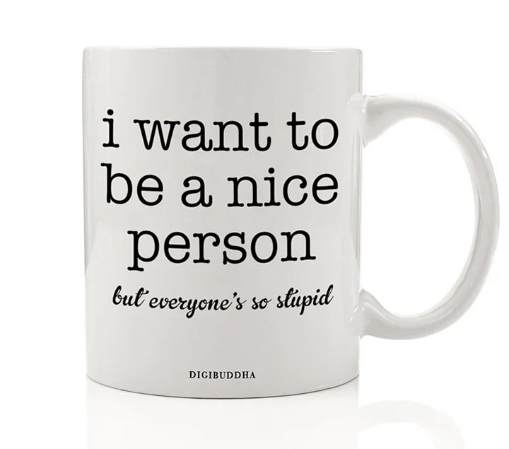 I Want To Be A Nice Person But People Are Just So Stupid Mug, Funny Humor Sarcasm Work Office Quo... | Walmart (US)