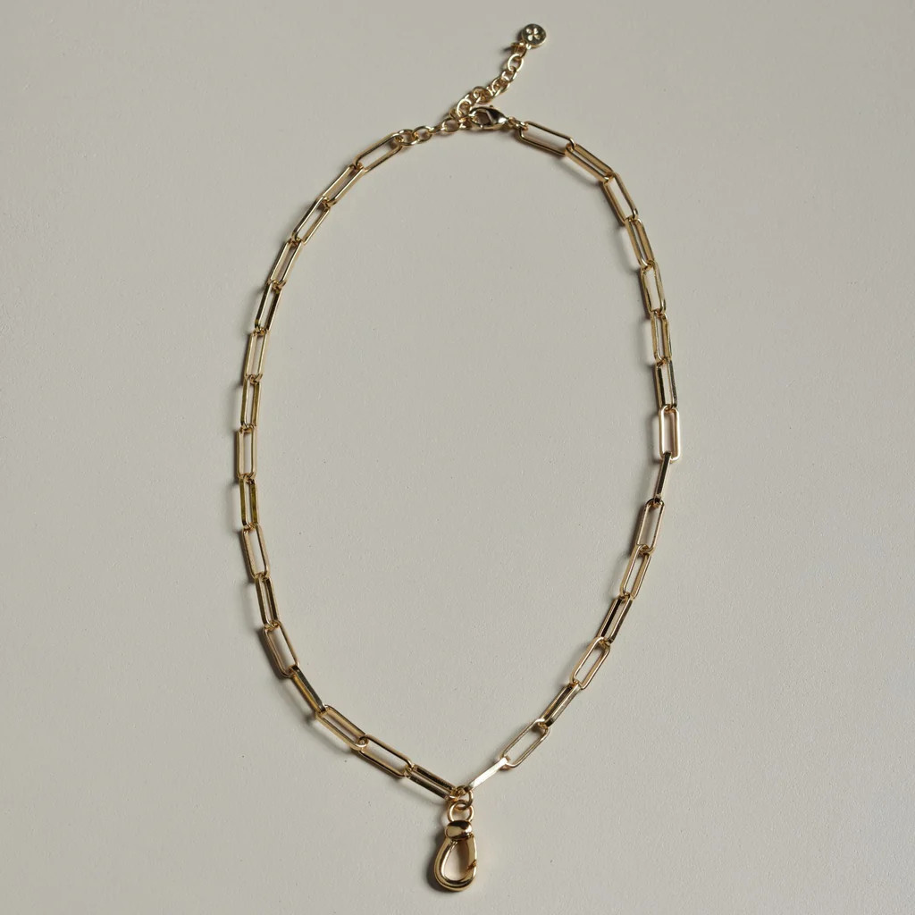 Gold Paper Clip Chain Necklace | Nickel and Suede